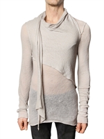 BR.UNO - SILK CASHMERE WOOL KNIT SCARFED SWEATER