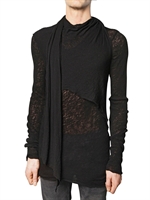 BR.UNO - SILK CASHMERE WOOL KNIT SCARFED SWEATER