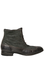 BB BRUNO BORDESE WASHED - STIVALI BASSI DI PELLE E CANVAS CERATO