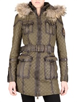 DON VANQUISHER - FOX COLLAR QUILTED WASHED LEATHER JACKET