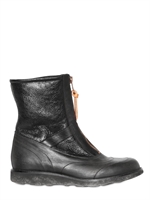 MAISON MARTIN MARGIELA - STIVALI DI PELLE CON FODERA DI SHEARLING
