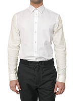 GIVENCHY - BITEXTURED POPLIN & WOOL FLANNEL SHIRT