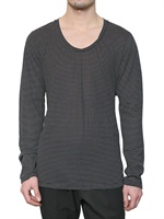 NEIL BARRETT - STRIPED CREASED JERSEY T-SHIRT
