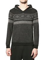 SAHAJA - JACQUARD CASHMERE KNIT HOODED SWEATER