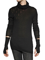 ISABEL BENENATO - CASHMERE KNIT TURTLENECK GLOVED SWEATER