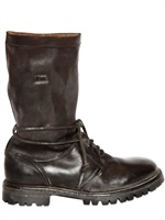 SARTORI GOLD - STIVALI DI PELLE E SHEARLING CON STRINGHE