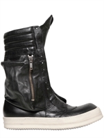 RICK OWENS - HOHE WILDLEDER SEITLICHE TASCHE RINDSLEDER SNEAKER