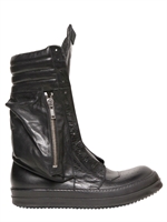 RICK OWENS - HOHE WILDLEDER SEITLICHE TASCHE RINDSLEDER SNEAKER