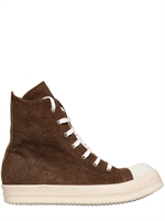 RICK OWENS - KALBS WILDLEDER ZIP SNEAKERS