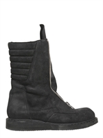 RICK OWENS - MOHAWK CRUST ZIPPED LOW BOOTS