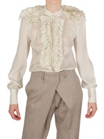 FRANCESCO SCOGNAMIGLIO - RUFFLED SILK GEORGETTE SHIRT