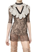 FRANCESCO SCOGNAMIGLIO - VISKOSE SPITZE UND MACRAMÉ KLEID