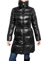 ADD - BELTED NYLON LAQUE DOWN JACKET