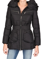 ADD - WIDE ROLLED HOODED NYLON DOWN JACKET