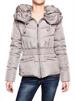 ADD - BELTED WIDE HOOD NYLON GLOSS DOWN JACKET