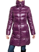 ADD - BELTED NYLON LAQUE DOWN JACKET