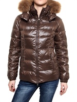 ADD - FOXFUR HOOD NYLON LAQUE DOWN JACKET