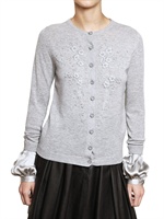 PREEN - SATIN BACK EMBROIDERED CARDIGAN SWEATER