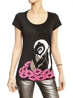 PHILIPP PLEIN - SWAROVSKI STINKTIER DRUCK BAUMWOLL JERSEY T-SHIRT