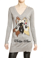 PHILIPP PLEIN - SWAROVSKI CHIPMUNKS COTTON KNIT SWEATER