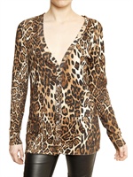 PHILIPP PLEIN - LEOPARD PRINT COTTON SILK KNIT SWEATER