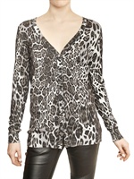 PHILIPP PLEIN - LEOPARD PRINT COTTON SILK KNIT SWEATER