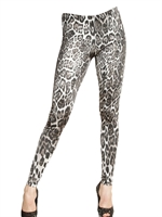 PHILIPP PLEIN - LEOPARD PRINT VISCOSE JERSEY LEGGINGS