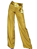 MICHAEL VAN DER HAM - VELVET TRIM SILK CREPE TROUSERS - YELLOW