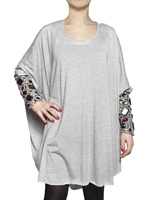 OTT - BESTICKTES SATIN JERSEY KLEID