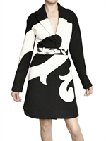 VERSACE - CAPPOTTO BICOLORE IN TESSUTO DI LANA DOPPIA