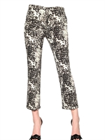 N°21 - SPOTTED PRINT WOOL CREPE TROUSERS - WHITE/BLACK
