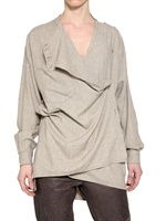 MM6 DI M.M.MARGIELA - WOOL MELANGE CANVAS SHIRT
