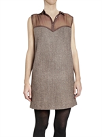 MARLOTA - PRINCE OF WALES KARIERTES CHIFFON KLEID