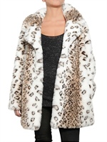 AMERICAN RETRO - LEOPARD PRINT ECO FUR COAT
