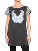 AMERICAN RETRO - BESTICKTES & BEDRUCKTES KURZES JERSEY KLEID