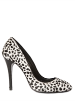 AMERICAN RETRO - 100MM LEOPARD PRINT PONYSKIN PUMPS - WHITE/BLACK
