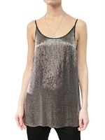 IAN R.N. - BUGLE PERLEN LEDER MIX TANK TOP