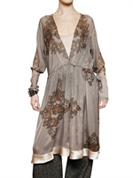 ETRO - BEDRUCKTES SEIDEN GEORGETTE ÜBERWURF KLEID