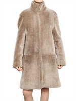 CALVIN KLEIN COLLECTION - NEEDLE PUNCHED LAMB SHEARLING FUR COAT