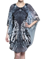 GAOWEI+XINZHAN - BEDRUCKTES DRAPPIERTES CHIFFON KLEID