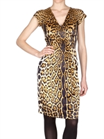 YVES SAINT-LAURENT - LEOPARD SILK SATIN DRESS