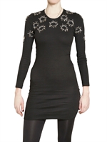 FELDER FELDER - ICE BLUME PAILLETTEN BAUMWOLL JERSEY KLEID