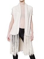 JAMES LONG - FRINGED CABLE WOOL VEST
