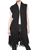 JAMES LONG - FRINGED CABLE WOOL VEST