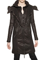 ILARIA NISTRI - NAPPA SLEEVED WOOL JERSEY LEATHER JACKET