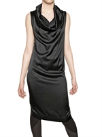 ILARIA NISTRI - NAPPA EINSATZ SEIDEN SATIN MODAL JERSEY KLEID