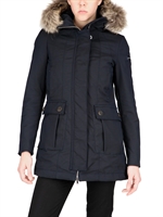 PEUTEREY - FUR TRIM STRETCH NYLON CANVAS JACKET