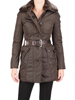 PEUTEREY - RABBIT FUR COLLAR NYLON DOWN JACKET