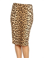 BLUMARINE - LEOPARD SRUCK WOLL JERSEY PENCIL ROCK