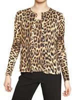 BLUMARINE - LEOPARD PRINT CASHMERE SILK KNIT SWEATER
